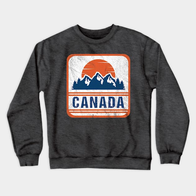 Canada Retro Mountains Crewneck Sweatshirt by JKFDesigns